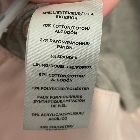 Lou & Grey light pink removable faux fur penny lane jacket small - Picture 6 of 11